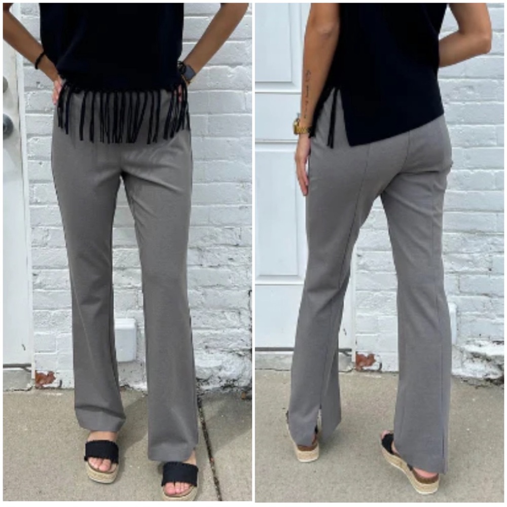 J’ENVIE Women’s Size 6 Putty Gray-Beige Slim‎ Bootcut Dress Pant Split Hems